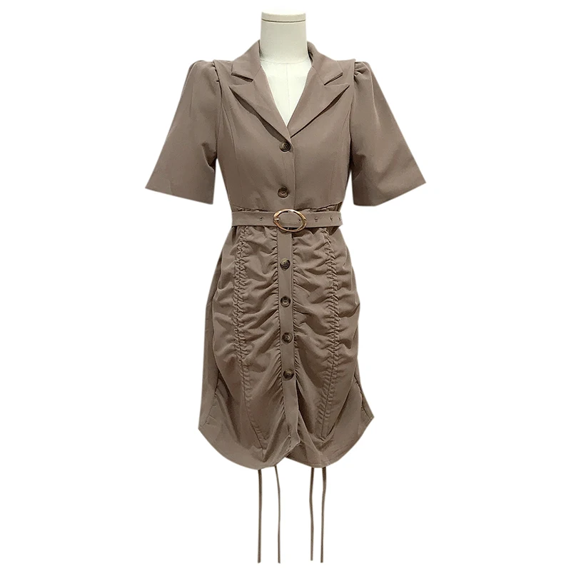 SeeBeautiful Loose Dress Notched Short Sleeve Button Belts Stitching Drawstring Pleated Hem New Fashion Spring 2021 Woman E314
SeeBeautiful Loose Dress Notched Short Sleeve Button Belts Stitching Drawstring Pleated Hem New Fashion Spring 2021 Woman E314