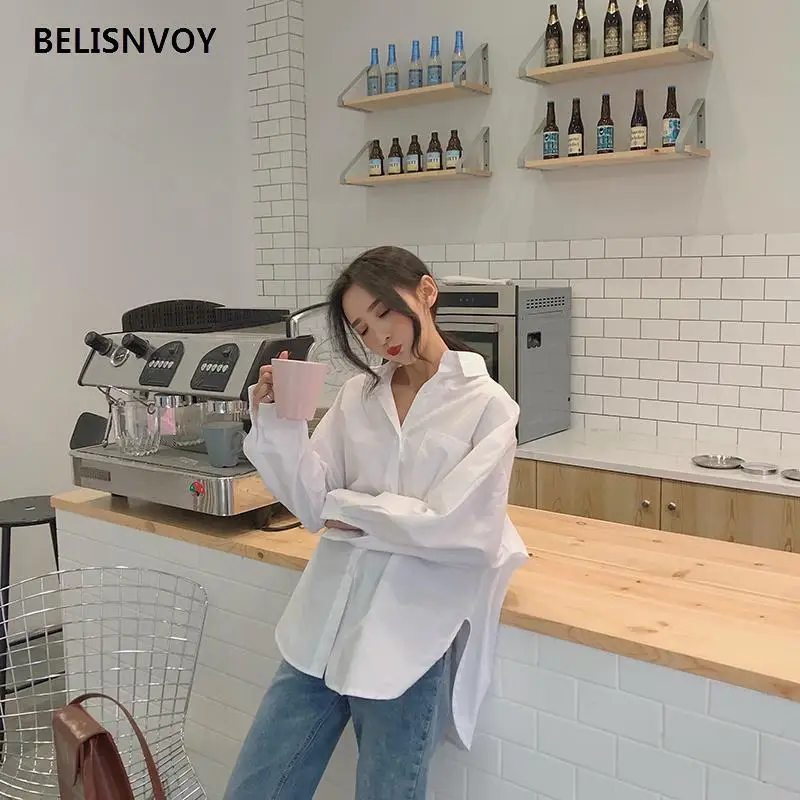 Beiyingni 2021 Spring Autumn Women Shirts White Plain Loose Oversized Blouses Female Tops Loose BF Korean Style Blusas Pockets
Beiyingni 2021 Spring Autumn Women Shirts White Plain Loose Oversized Blouses Female Tops Loose BF Korean Style Blusas Pockets