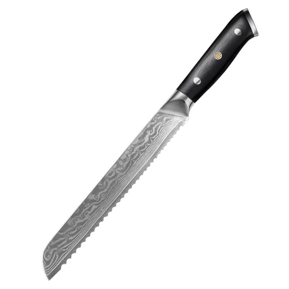 8.5 Inch 67 Layers VG10 Japanese Damascus Steel Kitchen Knife Natural Damascus Veins Ultra Sharp Bread Knife For Cutting Bread
8.5 Inch 67 Layers VG10 Japanese Damascus Steel Kitchen Knife Natural Damascus Veins Ultra Sharp Bread Knife For Cutting Bread