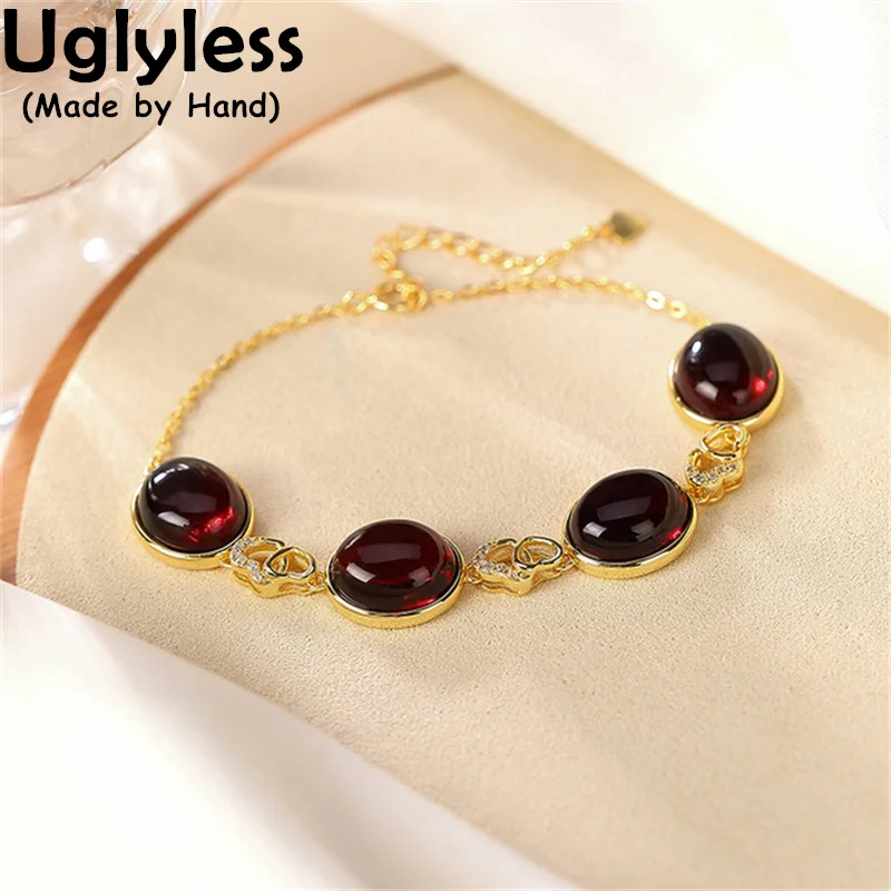 Uglyless Luxury Blood Red Amber Bracelets for Women Natural Gemstones Jewelry Gold Hearts Bracelets 925 Sterling Silver Jewelry
Uglyless Luxury Blood Red Amber Bracelets for Women Natural Gemstones Jewelry Gold Hearts Bracelets 925 Sterling Silver Jewelry