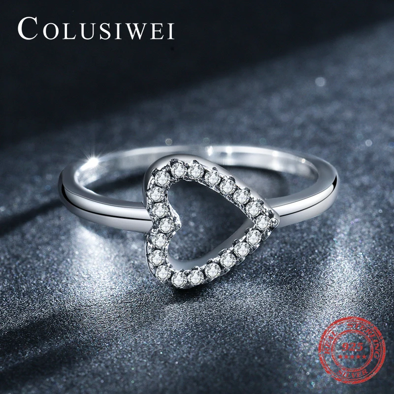 Colusiwei Fashion 925 Sterling Silver Romantic Retro Zircon Hollow Out Heart Shape Ring for Woman Female Party Delicate Jewelry
Colusiwei Fashion 925 Sterling Silver Romantic Retro Zircon Hollow Out Heart Shape Ring for Woman Female Party Delicate Jewelry