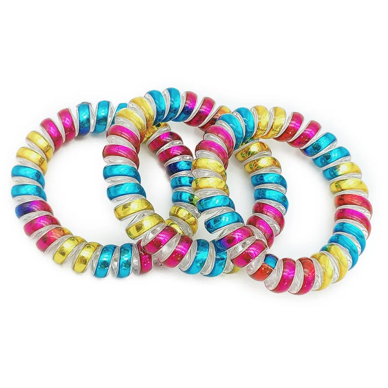 Lot 3 Pcs Rainbow Colored Telephone Wire Elastic Hair Bands For Girls Headwear Ponytail Holder Rubber Women Accessories
Lot 3 Pcs Rainbow Colored Telephone Wire Elastic Hair Bands For Girls Headwear Ponytail Holder Rubber Women Accessories
