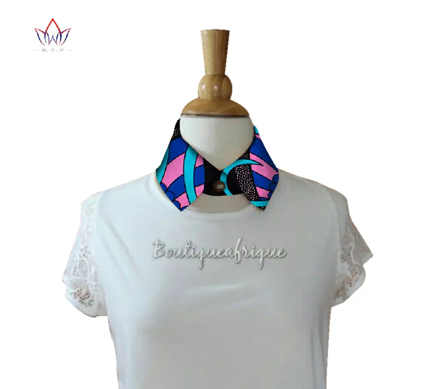 BRW Sweet African Print Collar Ankara Handmade Detachable Accessories Choker Necklaces For Women Statement Necklace WYX21 | Украшения и