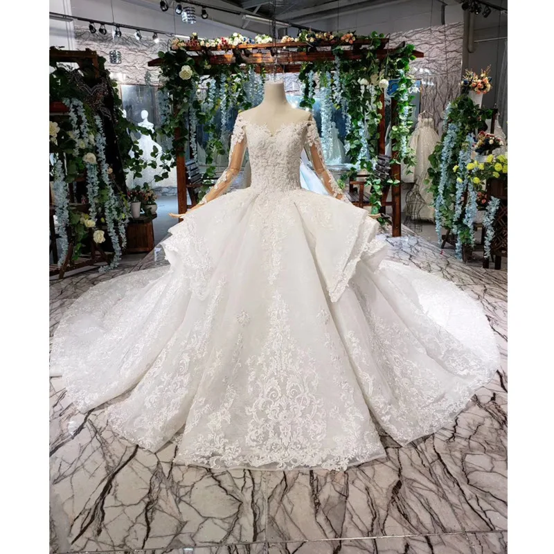 BGW HT42214 Luxury Wedding Dresses Long Tulle Sleeve Appliques Ball Gown Lace Wedding Gowns Multi-layer Skirt Abiti Da Sposa
BGW HT42214 Luxury Wedding Dresses Long Tulle Sleeve Appliques Ball Gown Lace Wedding Gowns Multi-layer Skirt Abiti Da Sposa