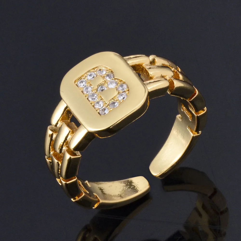 2021 Trendy Hiphop Adjustable Gold Color Zircon A-G Letter Ring Watchband Square Statement Gold Color Initial Rings For Women
2021 Trendy Hiphop Adjustable Gold Color Zircon A-G Letter Ring Watchband Square Statement Gold Color Initial Rings For Women