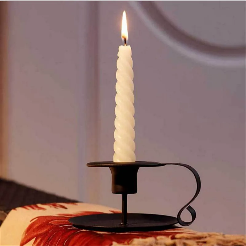 Iron European Style Candlestick Stand Candle Holder Vintage Retro Style Classic Look Taper Holder Matte Black For Wedding 
Iron European Style Candlestick Stand Candle Holder Vintage Retro Style Classic Look Taper Holder Matte Black For Wedding