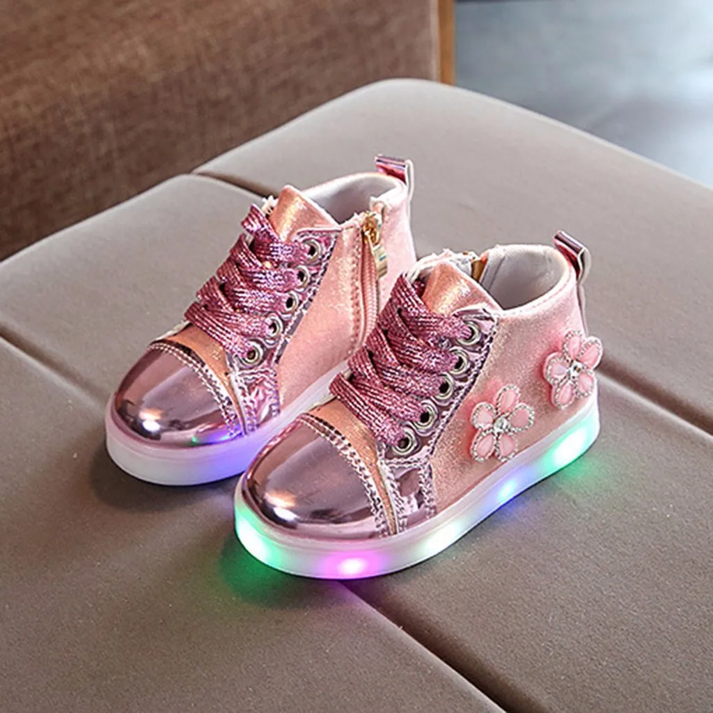 New Children Luminous Shoes Baby Girls Floral Crystal Led Light Luminous Running Sport Boots Shoes Sneakers 15M-6Y
New Children Luminous Shoes Baby Girls Floral Crystal Led Light Luminous Running Sport Boots Shoes Sneakers 15M-6Y