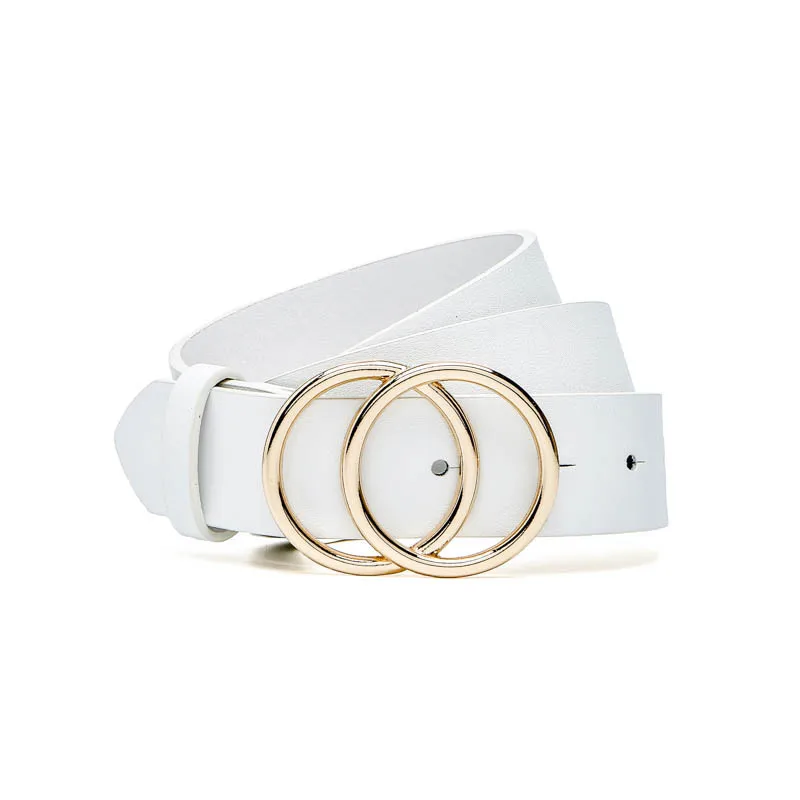 New Belt Double Round Buckle Solid Color Ladies Belt Fashion All-match PU Female Belt Decorative Pin Buckle Belt Designer Belt
New Belt Double Round Buckle Solid Color Ladies Belt Fashion All-match PU Female Belt Decorative Pin Buckle Belt Designer Belt