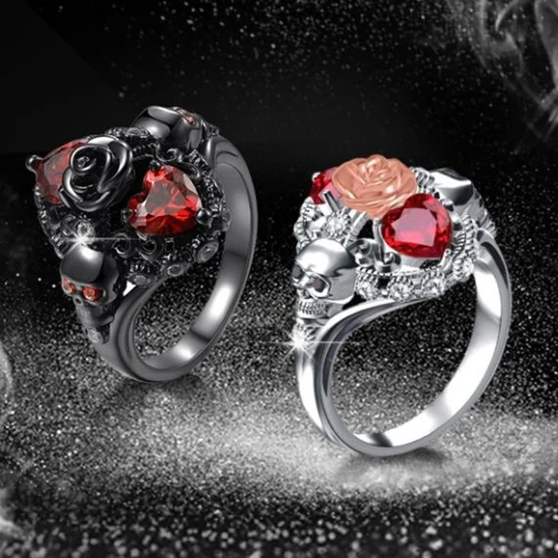 Trendy Skull Rose Ring Women's Ring Bohemian Crystal Inlaid Ring Fashion Metal Rhinestone Inlaid Ring Accessories Party Jewelry
Trendy Skull Rose Ring Women's Ring Bohemian Crystal Inlaid Ring Fashion Metal Rhinestone Inlaid Ring Accessories Party Jewelry