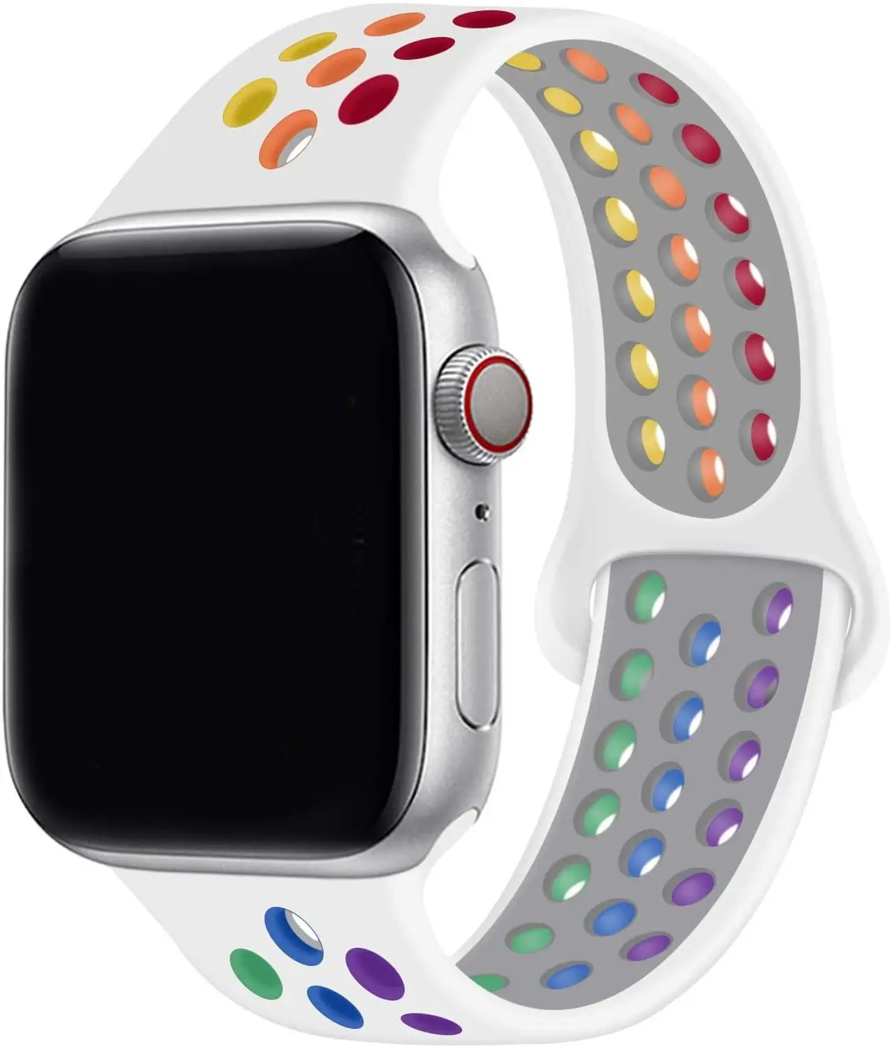 Compatible with Apple Watch strap 38 mm 40 mm 42 mm 44 mm Soft silicone sports strap Replacement wrist strap Watch Band 
Compatible with Apple Watch strap 38 mm 40 mm 42 mm 44 mm Soft silicone sports strap Replacement wrist strap Watch Band