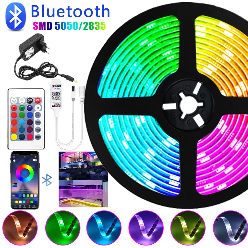 LED Strip Light RGB 5050 SMD 2835 5M 10M 15M Flexible Ribbon luces led light strip + IR WiFi Bluetooth Controller + Adapter EU
LED Strip Light RGB 5050 SMD 2835 5M 10M 15M Flexible Ribbon luces led light strip + IR WiFi Bluetooth Controller + Adapter EU