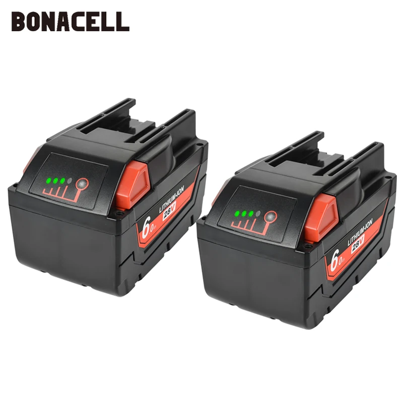 Сменный литий ионный аккумулятор Bonacell M28 28В 6 0 Ач для аккумулятора Милуоки M28B M28BX 48