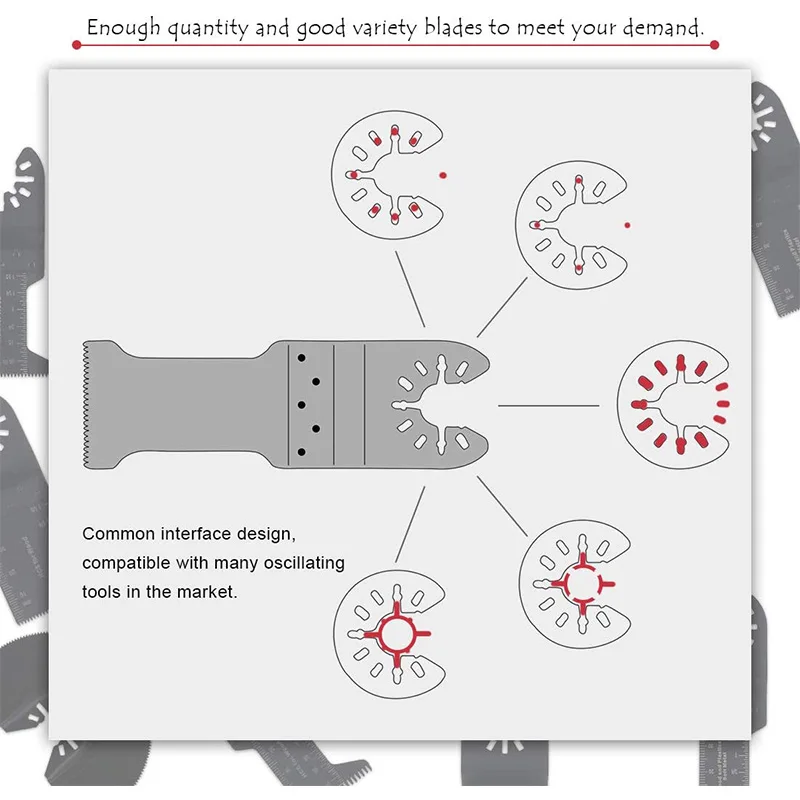 31 Pack Oscillating Saw Blades, Metal Wood Oscillating Tool Blades Quick Release Multi Tool Blades
31 Pack Oscillating Saw Blades, Metal Wood Oscillating Tool Blades Quick Release Multi Tool Blades