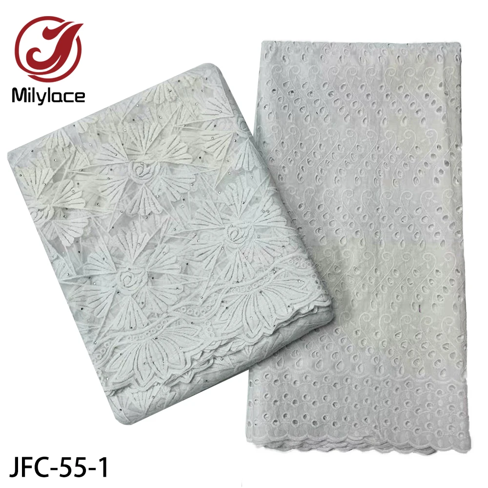 Latest African Swiss Cotton Lace Fabric with Fashion Nigerian Tulle Net Lace Fabric Stones for Dress 2.5+2.5Yards Per Lot JFC-55
Latest African Swiss Cotton Lace Fabric with Fashion Nigerian Tulle Net Lace Fabric Stones for Dress 2.5+2.5Yards Per Lot JFC-55
