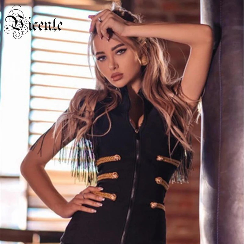 Clearance Sale ! VC Hot Trendy Tassels Button Design Sexy Sleeveless Front Zipper Celebrity Party Club Bandage Women Tops
Clearance Sale ! VC Hot Trendy Tassels Button Design Sexy Sleeveless Front Zipper Celebrity Party Club Bandage Women Tops