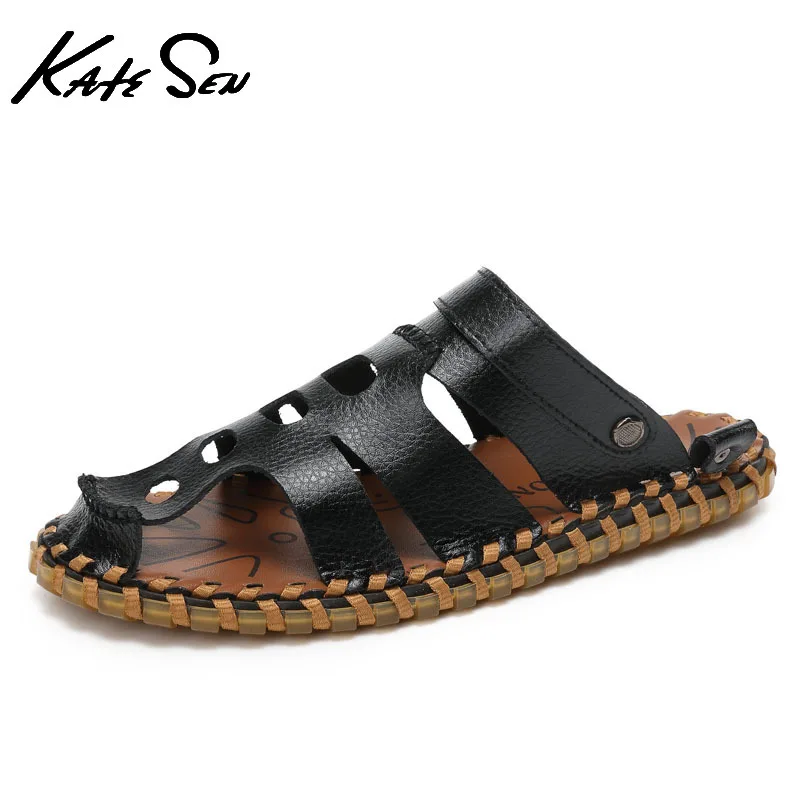 Katesen 2021 New Fashion Men's Luxury Leather Handmade Slippers Classic Summer Soft Leather SlidesTop Quality Flats Beach Slides 
Katesen 2021 New Fashion Men's Luxury Leather Handmade Slippers Classic Summer Soft Leather SlidesTop Quality Flats Beach Slides