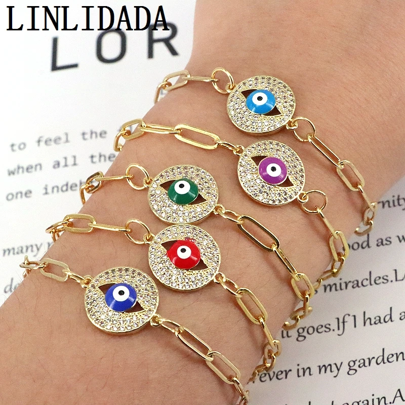6Pcs Trendy Cubic Zirconia Eye Charms Bracelet Women Girls Enamel Eye Gold Link Chain Adjustable Party Jewelry Gift
6Pcs Trendy Cubic Zirconia Eye Charms Bracelet Women Girls Enamel Eye Gold Link Chain Adjustable Party Jewelry Gift