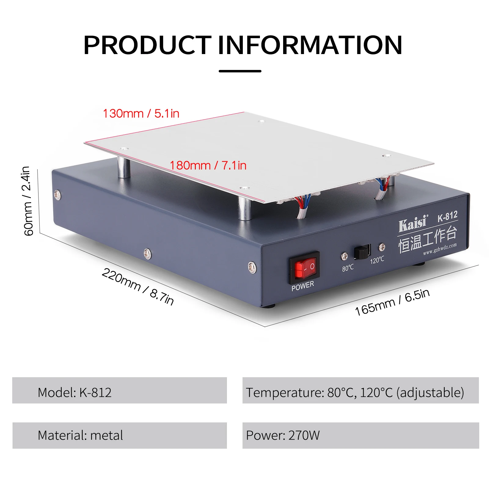 K-816 LCD Screen Phone Separator Heating Platform Smooth Plate Screen Separator Phone Repairing and Maintenance Machine
K-816 LCD Screen Phone Separator Heating Platform Smooth Plate Screen Separator Phone Repairing and Maintenance Machine