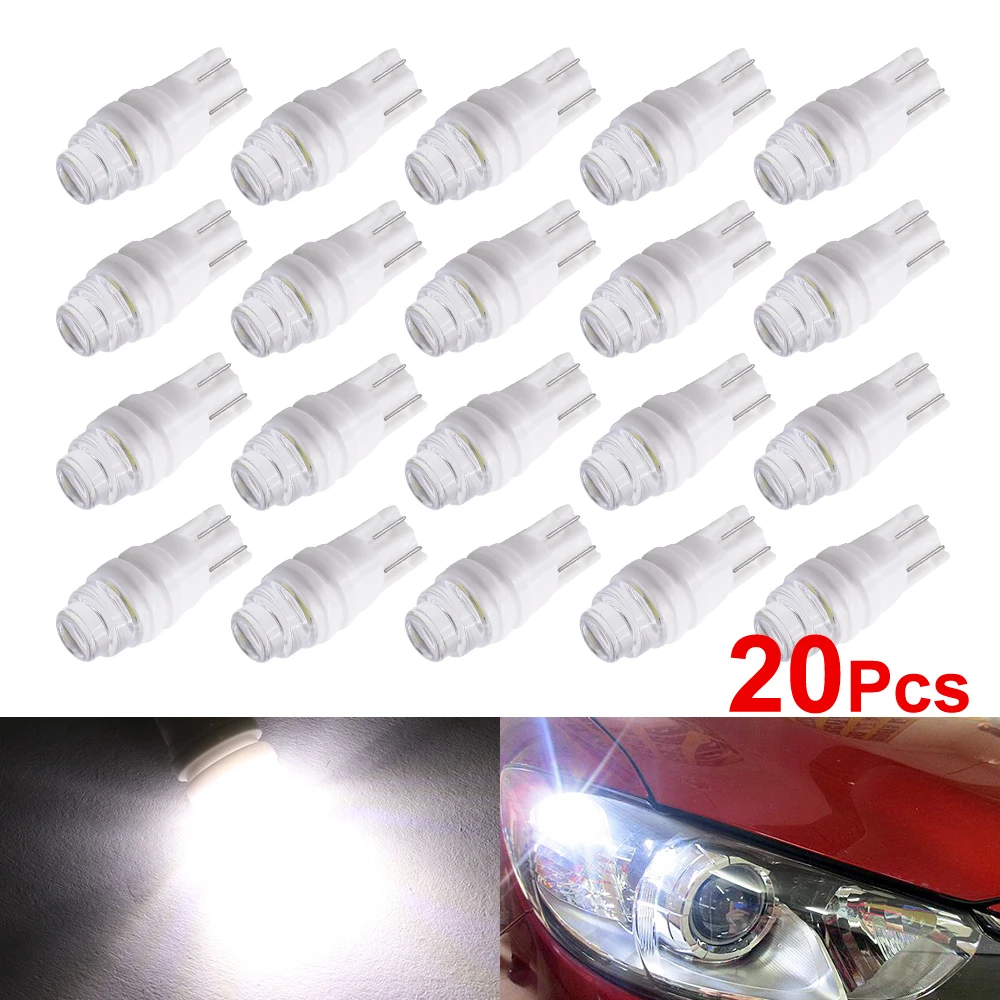 20pcs W5W T10 168 LED Bulb Ceramic 3030 SMD White Car Interior Dome Reading Trunk Lights Auto Width Clearance License Plate Lamp
20pcs W5W T10 168 LED Bulb Ceramic 3030 SMD White Car Interior Dome Reading Trunk Lights Auto Width Clearance License Plate Lamp