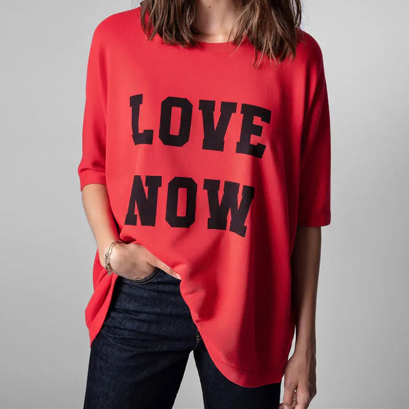 Letter Printing Women Cotton Tshirts Tops Half Sleeve Red O-Neck Simple Female Loose T-Shirt 2022 Spring Summer new
Letter Printing Women Cotton Tshirts Tops Half Sleeve Red O-Neck Simple Female Loose T-Shirt 2022 Spring Summer new