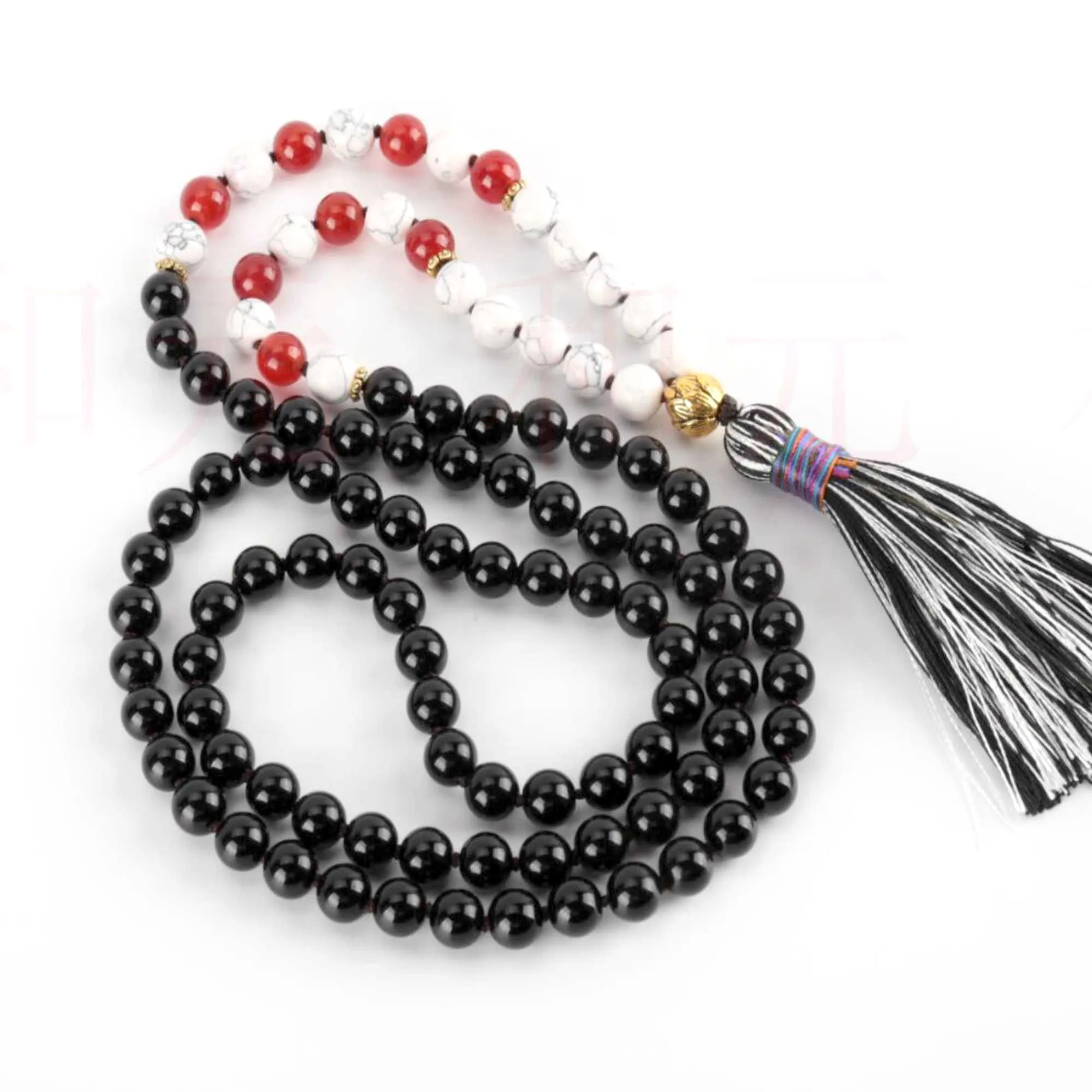8mm 108 knot Natural white turquoise black agate Necklace gift Relief All Saints' Day Glowing Calming Easter Meditation
8mm 108 knot Natural white turquoise black agate Necklace gift Relief All Saints' Day Glowing Calming Easter Meditation