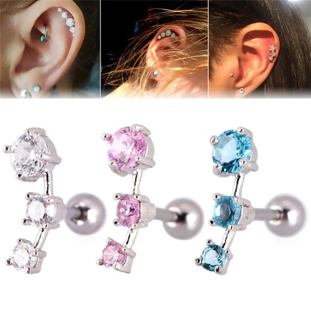 1PCS Stainless Steel Ear Cartilage Piercing Barbell Eearring Stud Cubic Zirconia Tragus Piercing Oreille Women's Body Jewelry
1PCS Stainless Steel Ear Cartilage Piercing Barbell Eearring Stud Cubic Zirconia Tragus Piercing Oreille Women's Body Jewelry