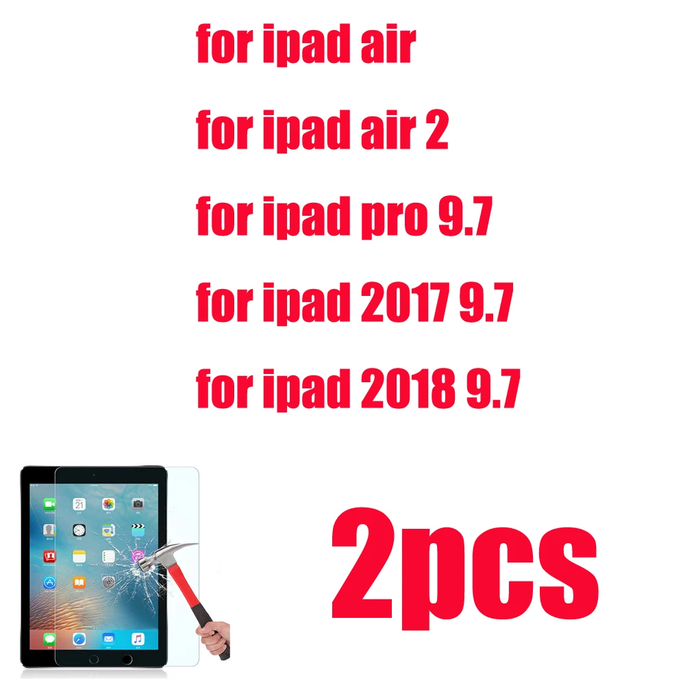 2 упаковки защита экрана из закаленного стекла для iPad air 1 2016 6-го поколения pro 9 7
