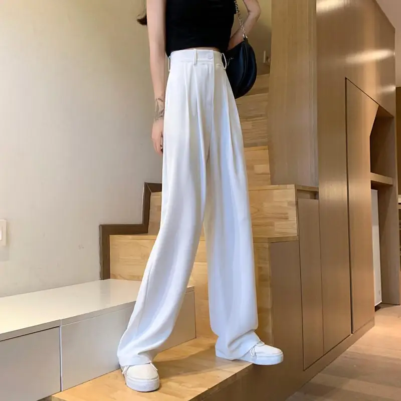 Black Suit Pants Women Trousers Loose Straight Solid High Waist Wide Leg Pants Female Streetwear White Casual Pants Slacks Q4553
Black Suit Pants Women Trousers Loose Straight Solid High Waist Wide Leg Pants Female Streetwear White Casual Pants Slacks Q4553