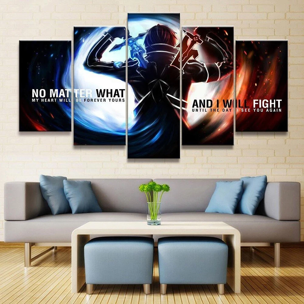 5 Piece Canvas Wall Art Anime Manga Figure Black Swordsman Poster Wallpaper Painting Living Room Poster Bedroom Picture
5 Piece Canvas Wall Art Anime Manga Figure Black Swordsman Poster Wallpaper Painting Living Room Poster Bedroom Picture