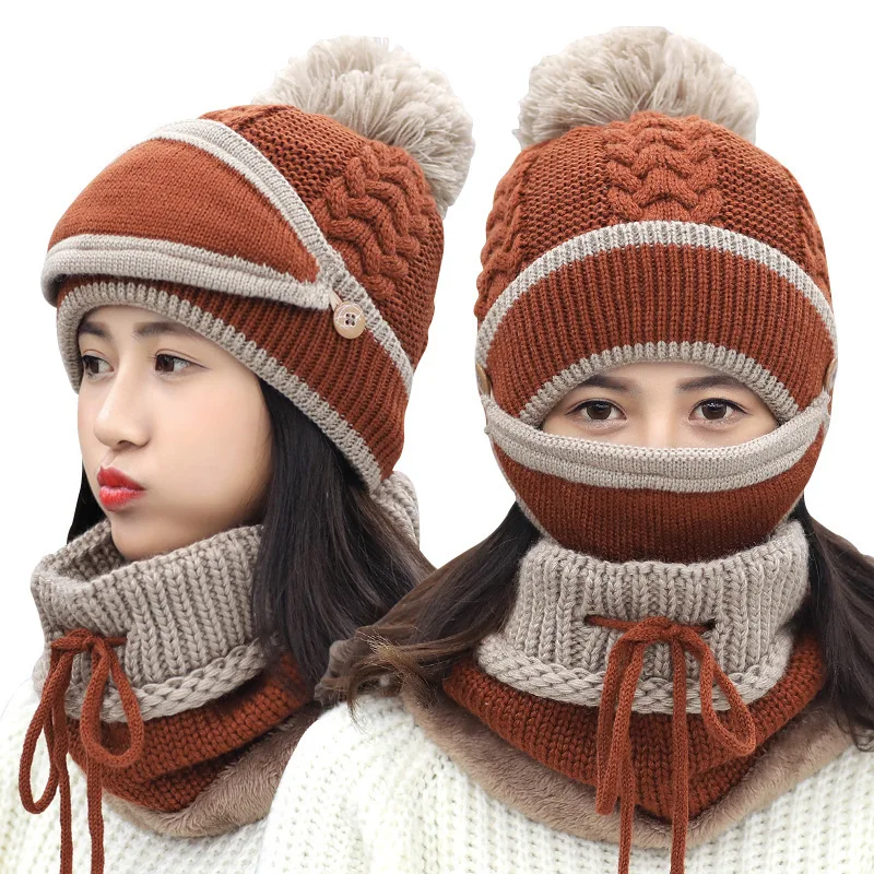 Set 3 Anti-fog Hats Women Winter Beanies Velvet Thick Bib Mask Skullies Beanie Hat Dustproof Hats Female Warm Knitted Wool Cap
Set 3 Anti-fog Hats Women Winter Beanies Velvet Thick Bib Mask Skullies Beanie Hat Dustproof Hats Female Warm Knitted Wool Cap