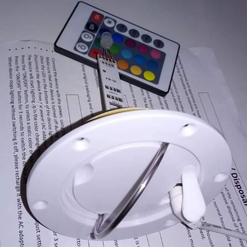 Skybesstech D90mm 0.6W 1LED Strip Light Direct charge 24 key IR Remote Control RGB 16 Color Changing LED light source sample 1pc
Skybesstech D90mm 0.6W 1LED Strip Light Direct charge 24 key IR Remote Control RGB 16 Color Changing LED light source sample 1pc