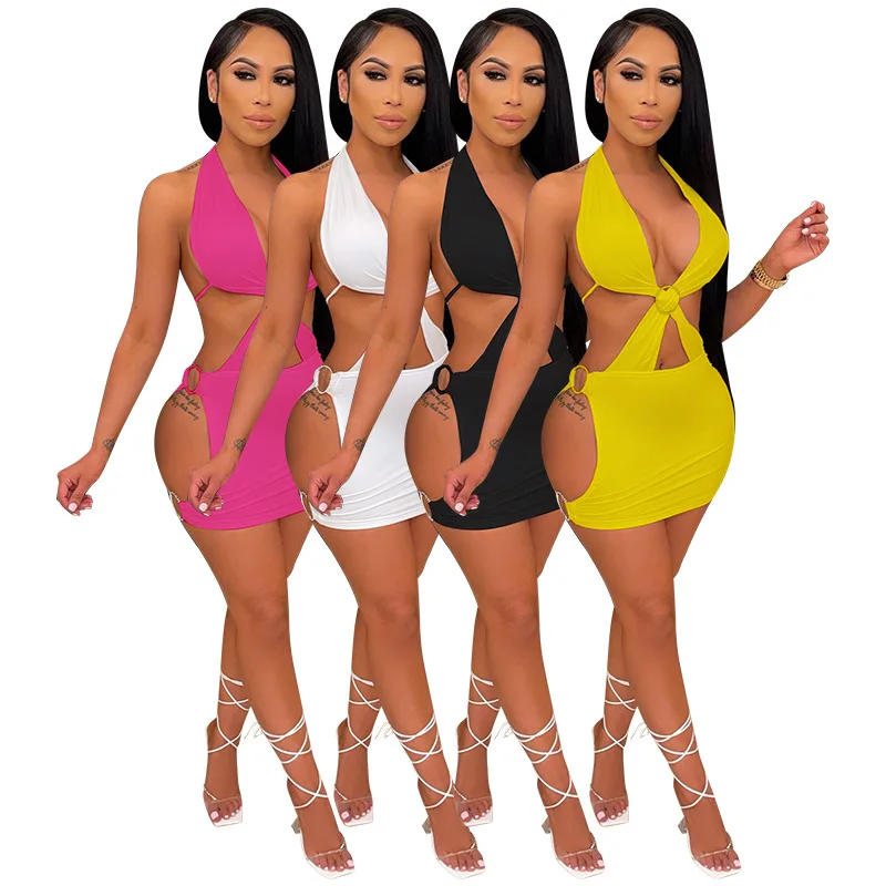Casaul Women Hollow Out Dress Bandage Halter Backless Sleeveless Party Night Clubwear Summer Clothes For Women
Casaul Women Hollow Out Dress Bandage Halter Backless Sleeveless Party Night Clubwear Summer Clothes For Women
