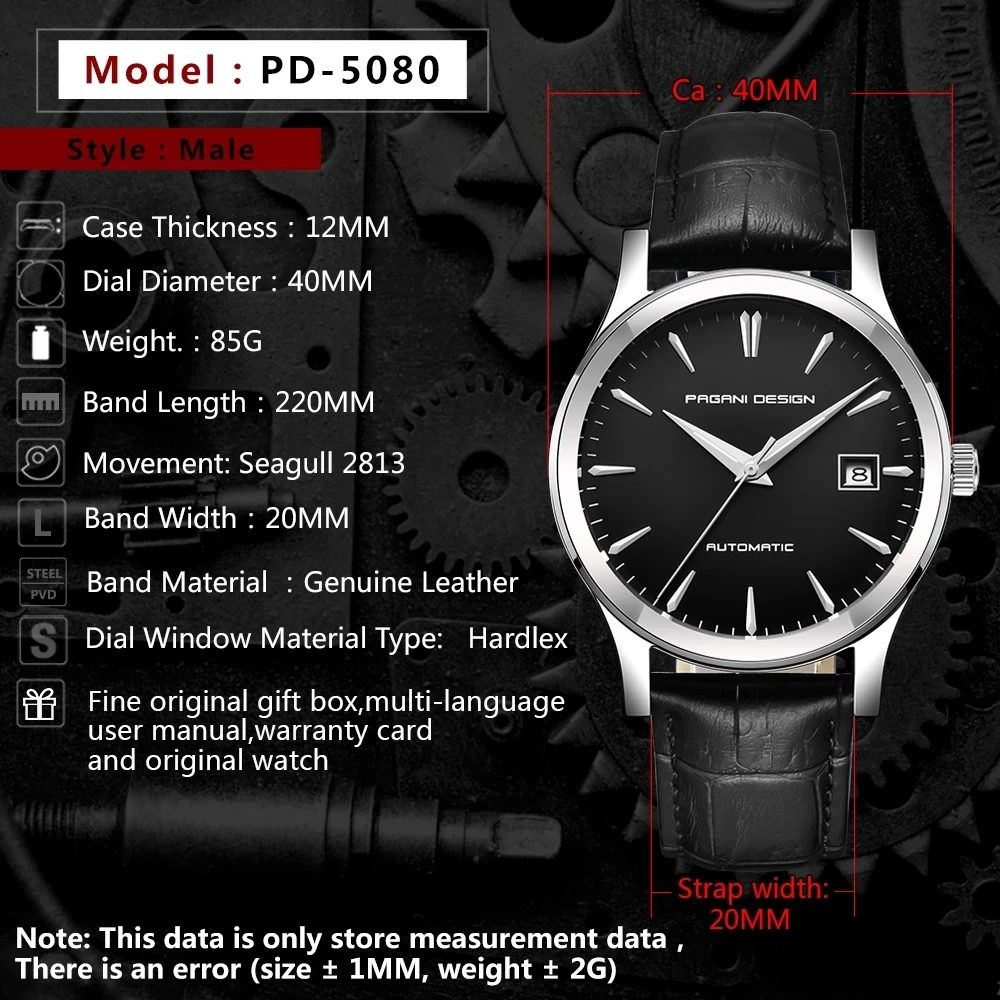 PAGANI DESIGN 2020 New Brand Automatic Watch Men Mechanical Watch Waterproof Leather Casual Business Men Watch Relogio Masculino
PAGANI DESIGN 2020 New Brand Automatic Watch Men Mechanical Watch Waterproof Leather Casual Business Men Watch Relogio Masculino