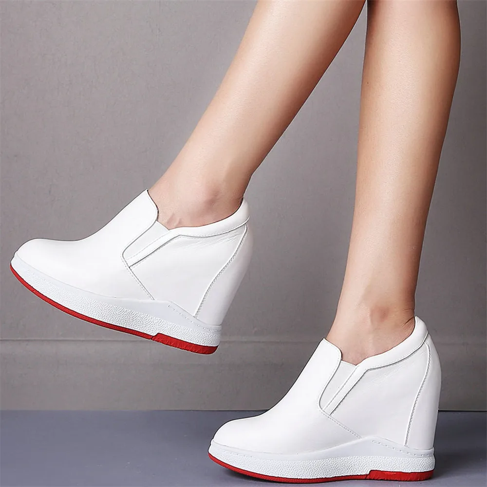 2021 Casual Shoes Women Genuine Leather Wedges High Heel Vulcanized Shoes Female Fashion Sneakers Round Toe Platform Pumps Shoes
2021 Casual Shoes Women Genuine Leather Wedges High Heel Vulcanized Shoes Female Fashion Sneakers Round Toe Platform Pumps Shoes