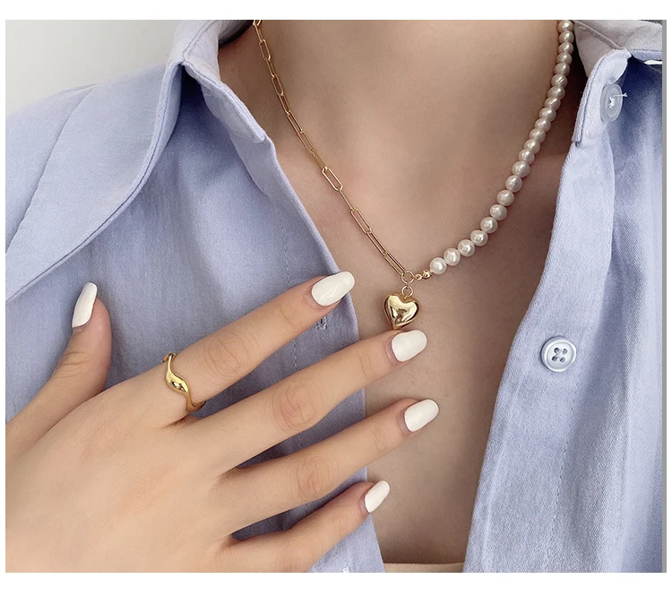 Real Pearl Heart Necklace Designer T Show Runway Gown Wedding Jewelry Rare INS Japan Korean Trendy
Real Pearl Heart Necklace Designer T Show Runway Gown Wedding Jewelry Rare INS Japan Korean Trendy