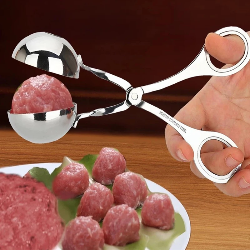 None-Stick Meatball Maker Stainless Steel Meat Ball Making Spoon Clip Fish Ball Rice Ball Making Tool with Anti-Slip Handles
None-Stick Meatball Maker Stainless Steel Meat Ball Making Spoon Clip Fish Ball Rice Ball Making Tool with Anti-Slip Handles
