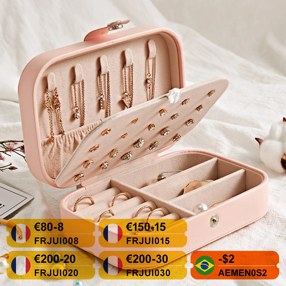 Portable Jewelry Box Jewelry Organizer Display Travel Jewelry Case Boxes Button Anti-scratch Leather Storage Zipper Jewelers Box
Portable Jewelry Box Jewelry Organizer Display Travel Jewelry Case Boxes Button Anti-scratch Leather Storage Zipper Jewelers Box