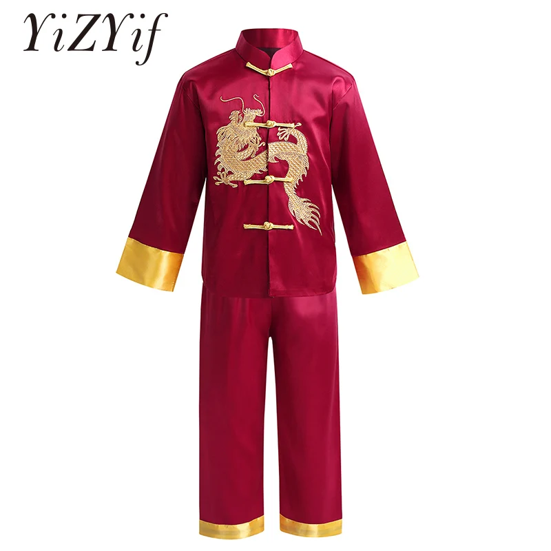 Kids Traditional Chinese Embroidery Dragon Kung Fu Outfit Tang Suit Satin for Boys tai chi Martial Art Shaolin Wing Chun Costume
Kids Traditional Chinese Embroidery Dragon Kung Fu Outfit Tang Suit Satin for Boys tai chi Martial Art Shaolin Wing Chun Costume