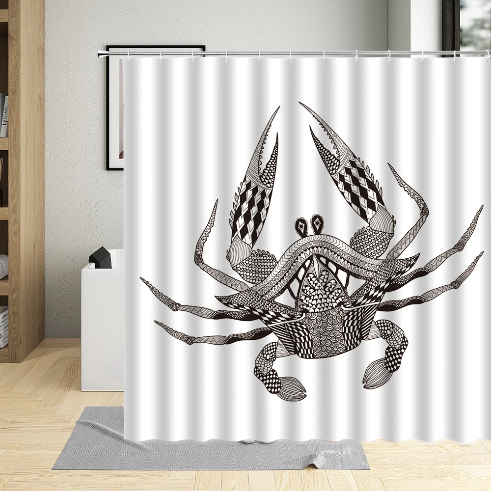 Hand Drawn Sea Animals White Waterproof Shower Curtain Octopus Crab Crayfish Illustration Bathroom Bathtub Curtains With Hooks
Hand Drawn Sea Animals White Waterproof Shower Curtain Octopus Crab Crayfish Illustration Bathroom Bathtub Curtains With Hooks