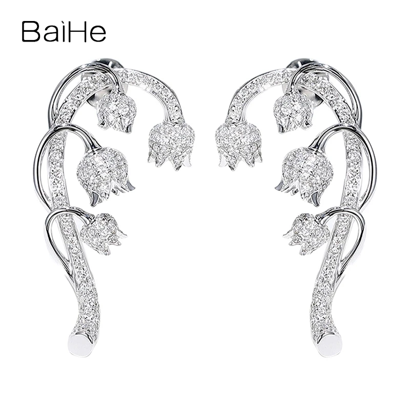 BAIHE Solid 14K White Gold 1ct H/SI Natural Diamond Bell Orchid Flower Stud Earrings Women Fine Jewelry Aretes flores أقراط
BAIHE Solid 14K White Gold 1ct H/SI Natural Diamond Bell Orchid Flower Stud Earrings Women Fine Jewelry Aretes flores أقراط