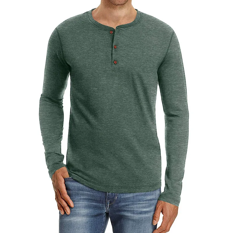 solid color t-shirts men's spring autumn long sleeve fashion button design slim casual men's shirts t breathable mens t shirts
solid color t-shirts men's spring autumn long sleeve fashion button design slim casual men's shirts t breathable mens t shirts