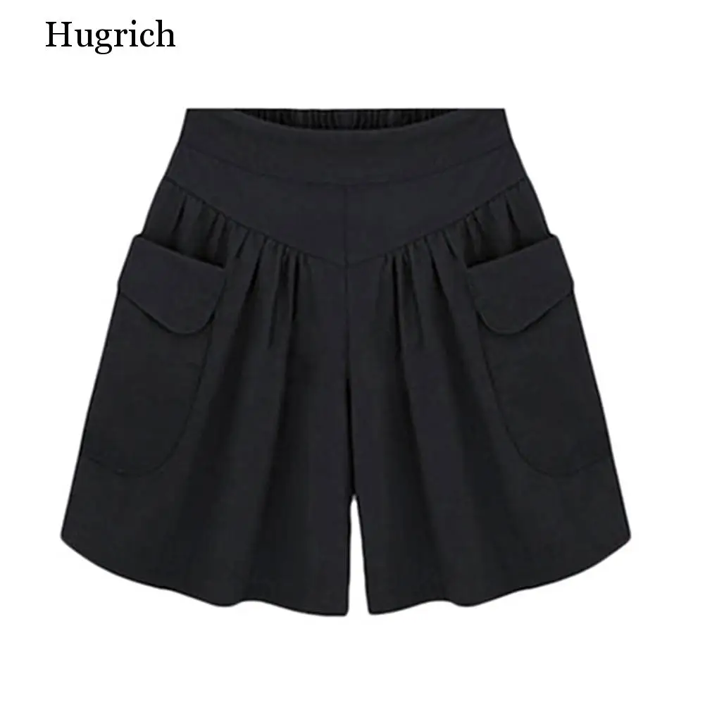 Summer Women Plus Size Solid Color Elastic Waist Casual Loose Shorts With Pocket
Summer Women Plus Size Solid Color Elastic Waist Casual Loose Shorts With Pocket