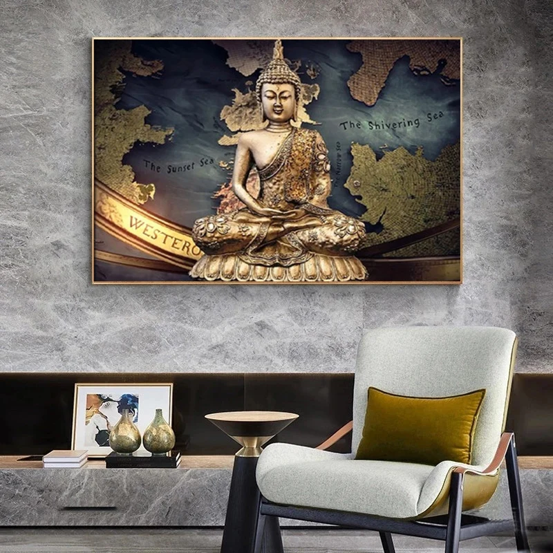Golden Buddha Canvas Painting Posters and Prints Wall Art Buddhist Mood Pictures for Living Room Home Decoration Cuadros
Golden Buddha Canvas Painting Posters and Prints Wall Art Buddhist Mood Pictures for Living Room Home Decoration Cuadros