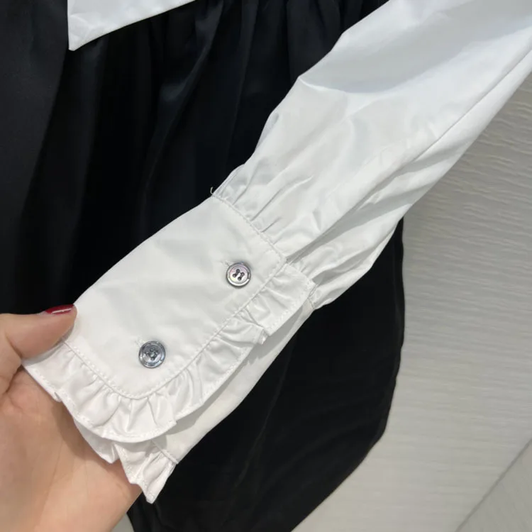 Luxury Brand Two Piece Set Mini Dress Women 2021 Spring Summer Puff Sleeve Lace-up Bow White Blouse Rhinestone Black Dress Sets
Luxury Brand Two Piece Set Mini Dress Women 2021 Spring Summer Puff Sleeve Lace-up Bow White Blouse Rhinestone Black Dress Sets