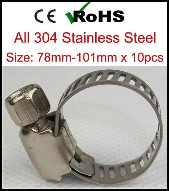 78mm-101mm x 10pcs American Type 304 Stainless Steel Quick Release Pipe Clamps for Water Hose
78mm-101mm x 10pcs American Type 304 Stainless Steel Quick Release Pipe Clamps for Water Hose