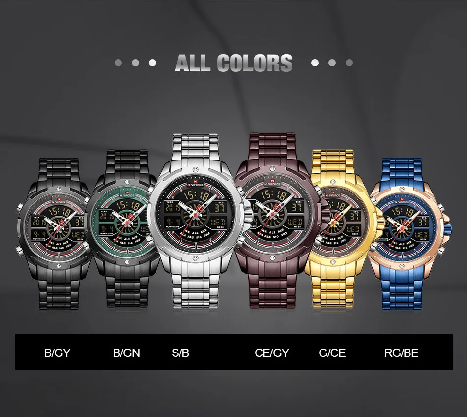 Luxury Men's Gold Watches Digital Chronograph Military Sport Quartz WristWatch Stainless Steel Waterproof Alarm Clock
Luxury Men's Gold Watches Digital Chronograph Military Sport Quartz WristWatch Stainless Steel Waterproof Alarm Clock