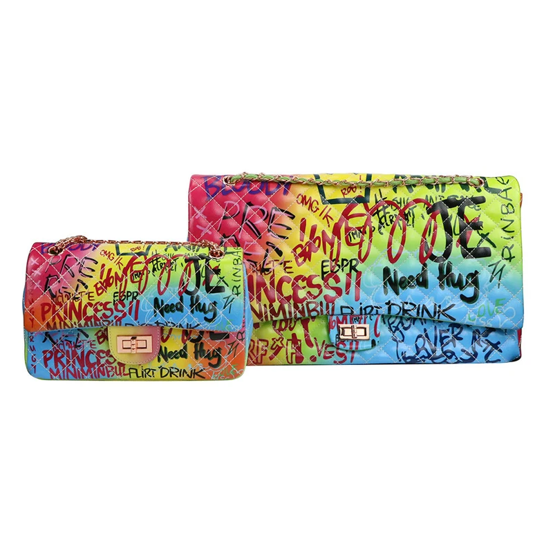 Graffiti Bag for Women 2020 Rainbow Ladies Hand Bags Famous Brand Designer Handbags Women's Shoulder Messenger Bag Casual Tote
Graffiti Bag for Women 2020 Rainbow Ladies Hand Bags Famous Brand Designer Handbags Women's Shoulder Messenger Bag Casual Tote