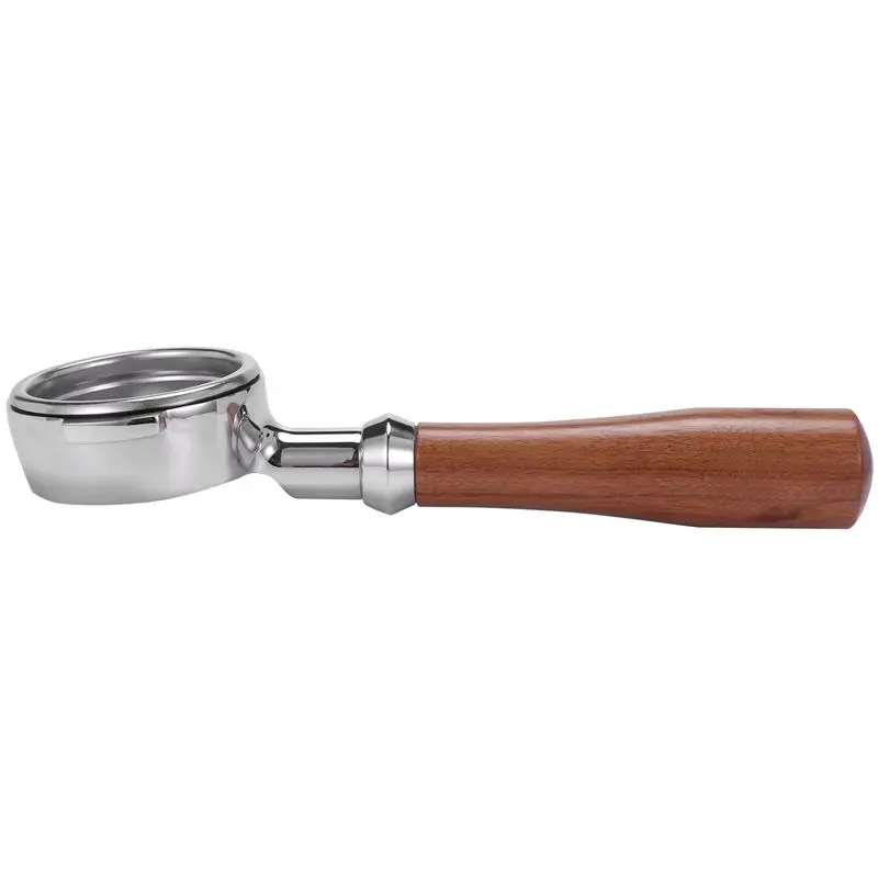 58Mm Stainless Steel Coffee Machine E61 No Base Filter Bracket Coffee Bottomless Handle Coffee Spoon Wooden Handle Professional
58Mm Stainless Steel Coffee Machine E61 No Base Filter Bracket Coffee Bottomless Handle Coffee Spoon Wooden Handle Professional