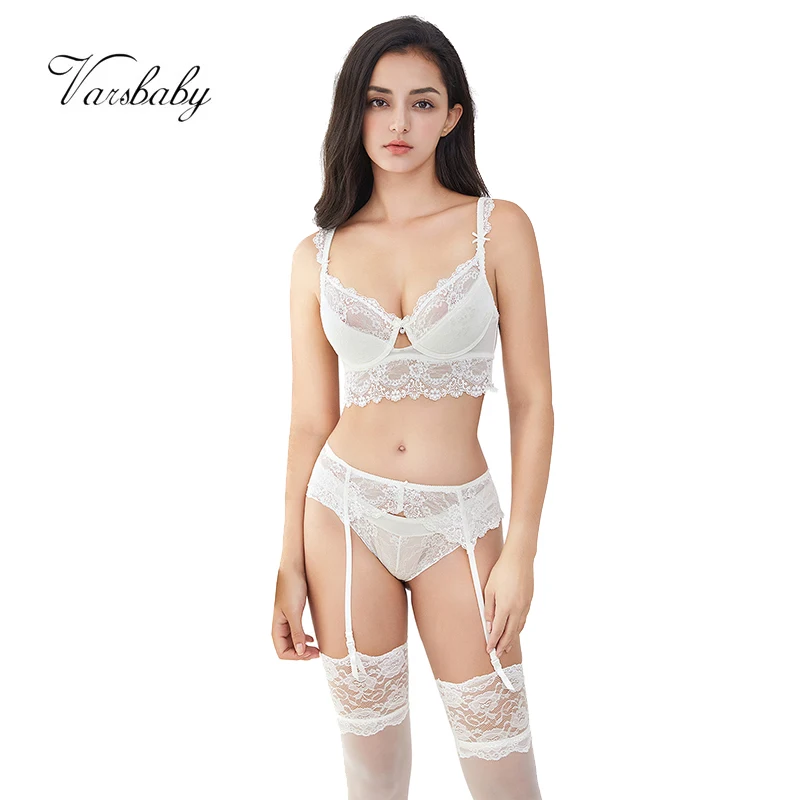 Varsbaby sexy push up underwear floral lace bra set bra+panties+garter+stocking 4pcs
Varsbaby sexy push up underwear floral lace bra set bra+panties+garter+stocking 4pcs