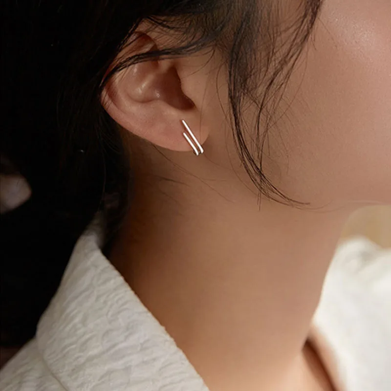 925 Sterling Silver New Double-layer Line Stud Earrings Female Fashion Temperament All-match Handmade Jewelry Dropshipping
925 Sterling Silver New Double-layer Line Stud Earrings Female Fashion Temperament All-match Handmade Jewelry Dropshipping